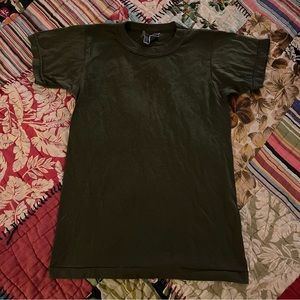 Vintage army green 70s tight T-shirt x-small